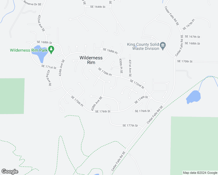 map of restaurants, bars, coffee shops, grocery stores, and more near 17245 430th Avenue Southeast in North Bend