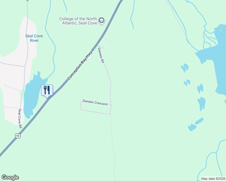 map of restaurants, bars, coffee shops, grocery stores, and more near 59 Daniels Road in Conception Bay South