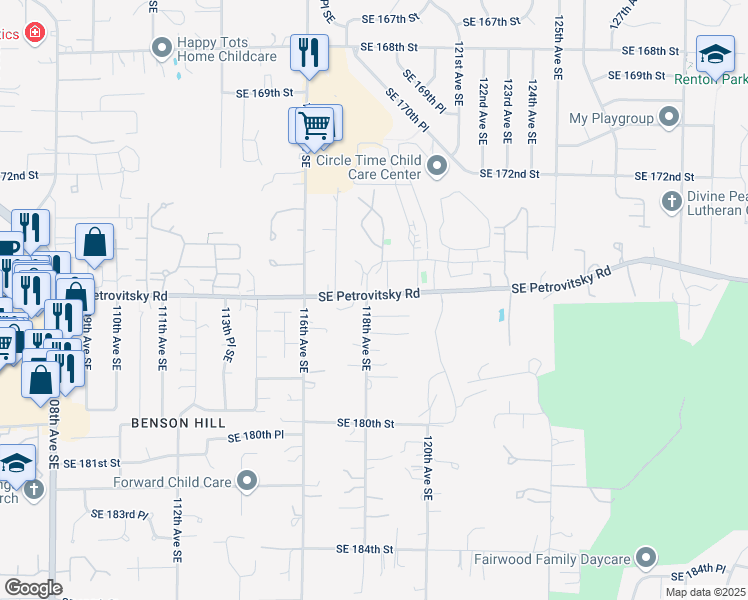 map of restaurants, bars, coffee shops, grocery stores, and more near in Renton