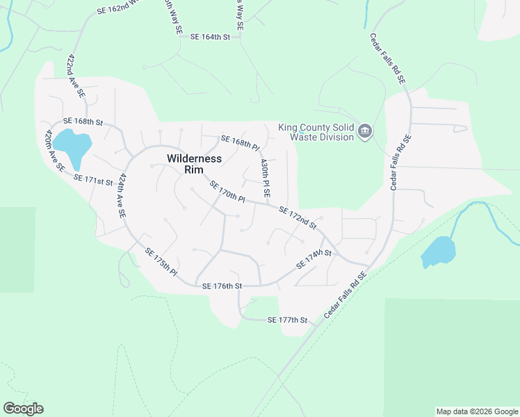 map of restaurants, bars, coffee shops, grocery stores, and more near 17204 430th Avenue Southeast in North Bend