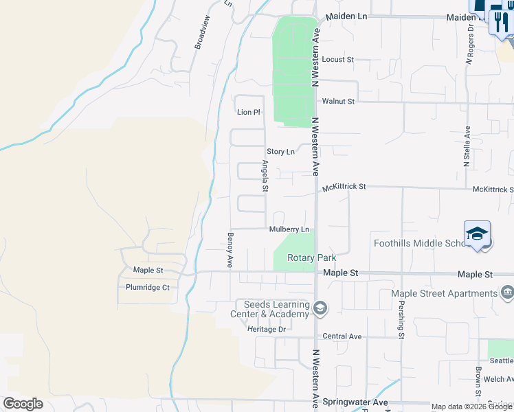 map of restaurants, bars, coffee shops, grocery stores, and more near 1901 Leavenworth Place in Wenatchee