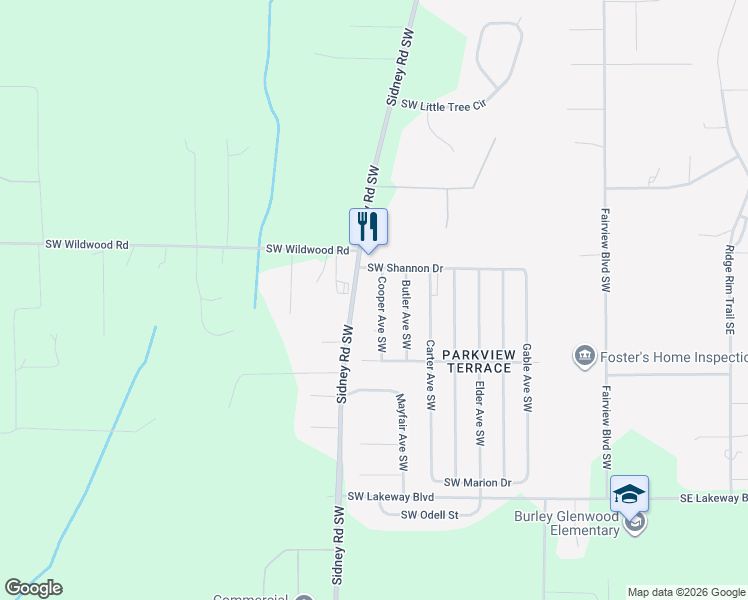 map of restaurants, bars, coffee shops, grocery stores, and more near 11344 Cooper Avenue Southwest in Port Orchard