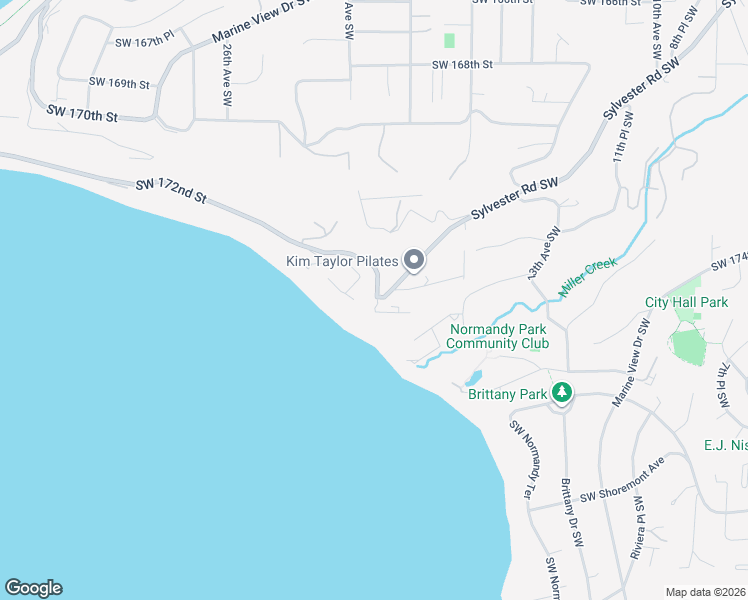 map of restaurants, bars, coffee shops, grocery stores, and more near 1677 Southwest 176th Street in Burien