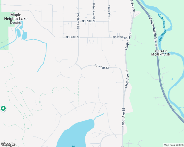 map of restaurants, bars, coffee shops, grocery stores, and more near 19119 Southeast 174th Street in Renton