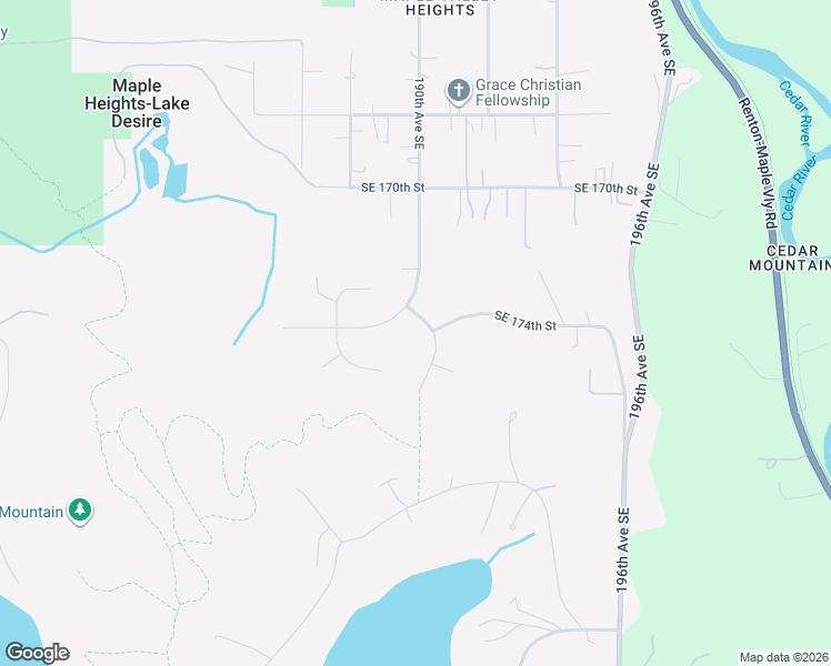 map of restaurants, bars, coffee shops, grocery stores, and more near 18913 Southeast 174th Way in Renton