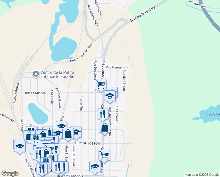 map of restaurants, bars, coffee shops, grocery stores, and more near 333 Rue Jacques Buteux in La Tuque