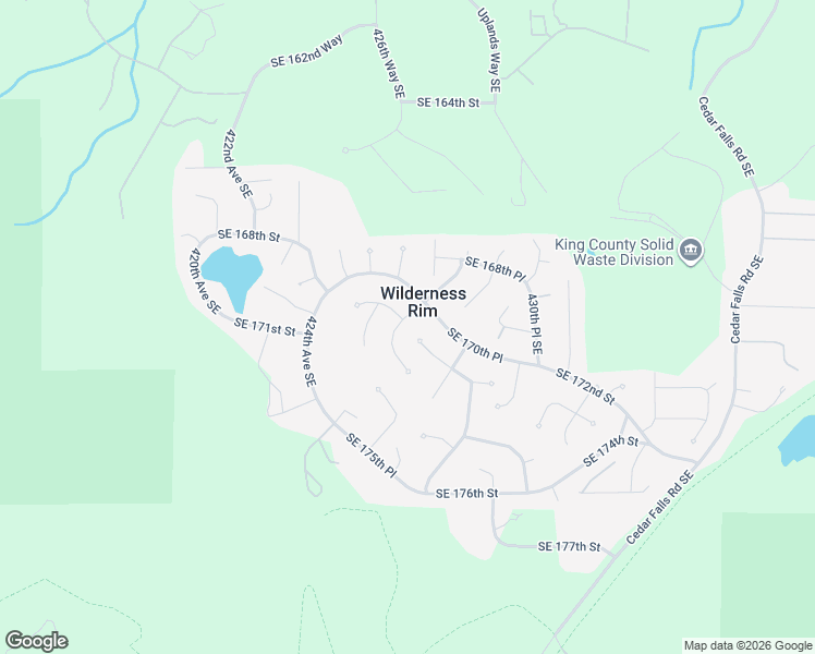 map of restaurants, bars, coffee shops, grocery stores, and more near 17024 427th Avenue Southeast in North Bend