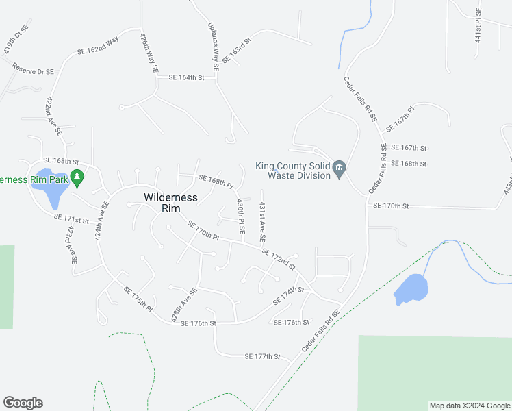 map of restaurants, bars, coffee shops, grocery stores, and more near 16838 430th Lane Southeast in North Bend