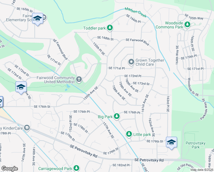 map of restaurants, bars, coffee shops, grocery stores, and more near 17327 158th Avenue Southeast in Renton