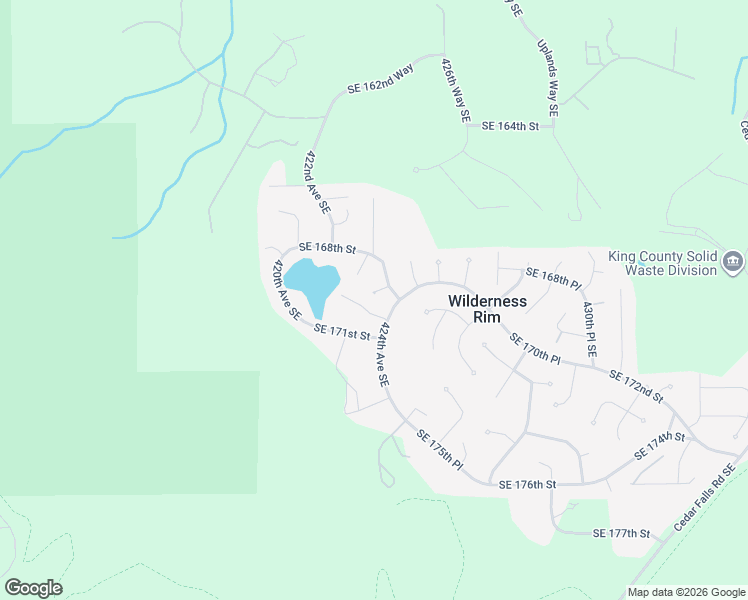 map of restaurants, bars, coffee shops, grocery stores, and more near 42307 Southeast 168th Court in North Bend