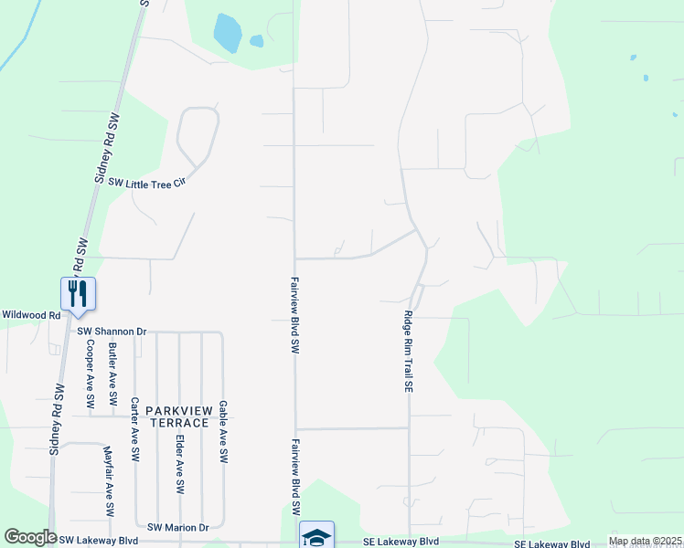 map of restaurants, bars, coffee shops, grocery stores, and more near 24 Southeast Terrace Lane in Port Orchard