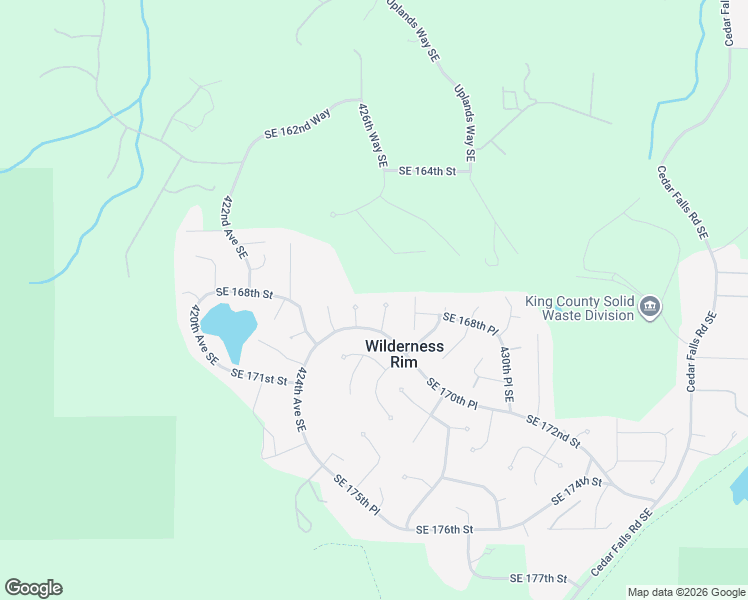 map of restaurants, bars, coffee shops, grocery stores, and more near 16809 426th Place Southeast in North Bend