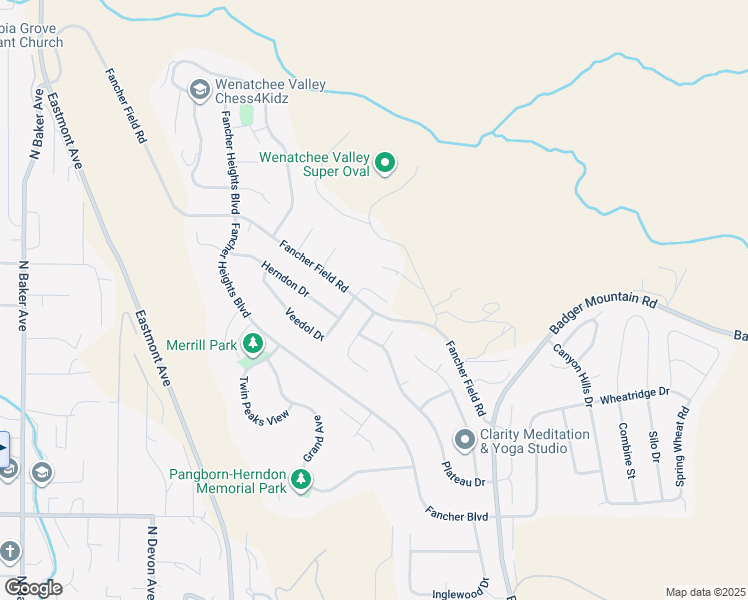 map of restaurants, bars, coffee shops, grocery stores, and more near 2263 Veedol Drive in East Wenatchee