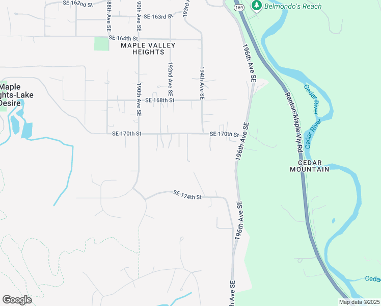 map of restaurants, bars, coffee shops, grocery stores, and more near 17019 193rd Avenue Southeast in Renton