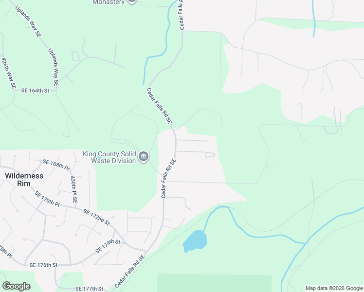 map of restaurants, bars, coffee shops, grocery stores, and more near 43712 Southeast 168th Street in North Bend