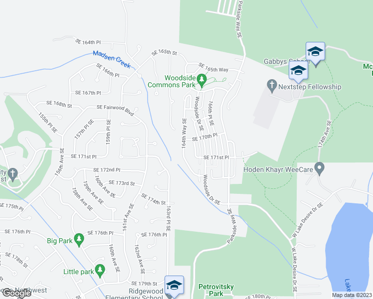 map of restaurants, bars, coffee shops, grocery stores, and more near 17030 164th Way Southeast in Renton