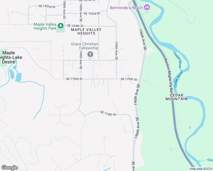 map of restaurants, bars, coffee shops, grocery stores, and more near 17019 193rd Avenue Southeast in Renton