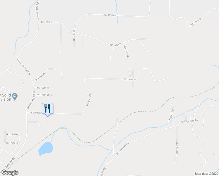 map of restaurants, bars, coffee shops, grocery stores, and more near 44521 Southeast 166th Street in North Bend