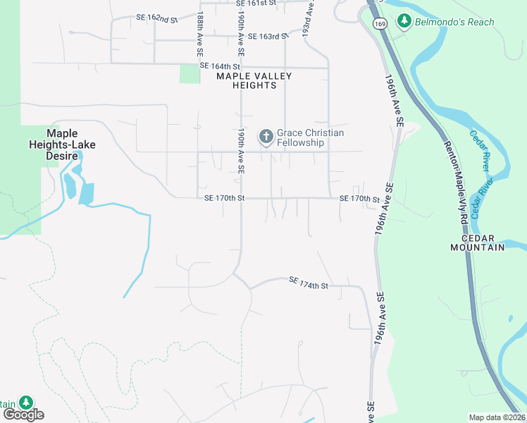 map of restaurants, bars, coffee shops, grocery stores, and more near 19031 Southeast 170th Street in Renton
