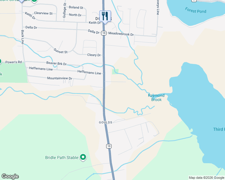 map of restaurants, bars, coffee shops, grocery stores, and more near 563 Main Road in St. John's
