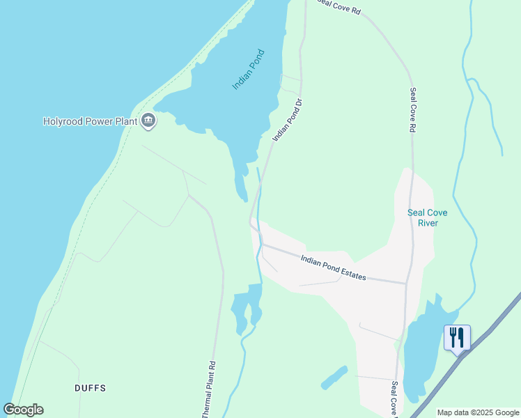 map of restaurants, bars, coffee shops, grocery stores, and more near 129 Indian Pond Drive in Conception Bay South