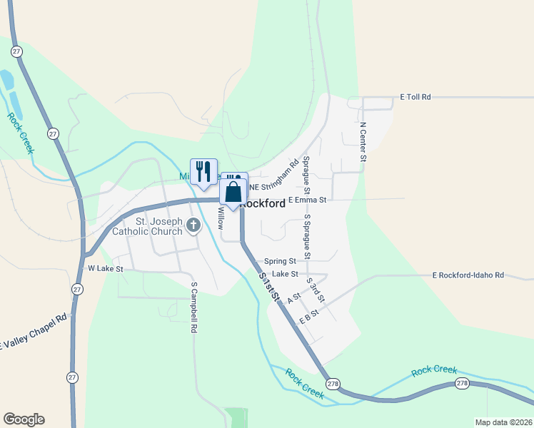 map of restaurants, bars, coffee shops, grocery stores, and more near 214 East Seminary Road in Rockford