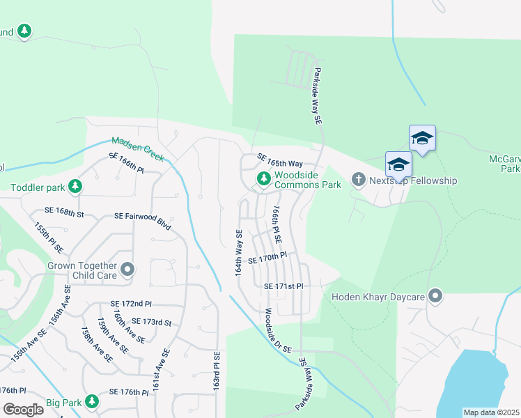 map of restaurants, bars, coffee shops, grocery stores, and more near 16711 166th Place Southeast in Renton
