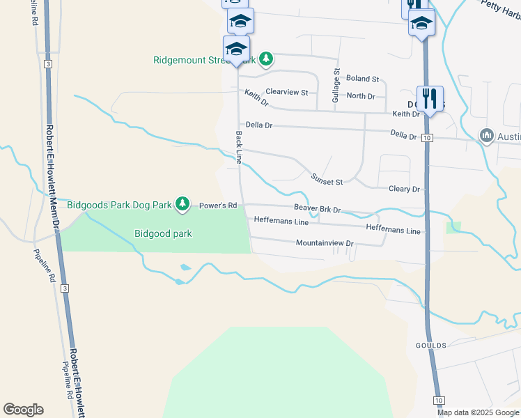 map of restaurants, bars, coffee shops, grocery stores, and more near 77 Beaver Brook Drive in St. John's