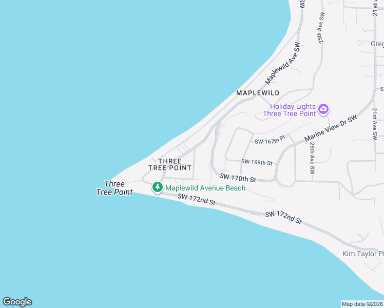 map of restaurants, bars, coffee shops, grocery stores, and more near 16905 35th Avenue Southwest in Burien