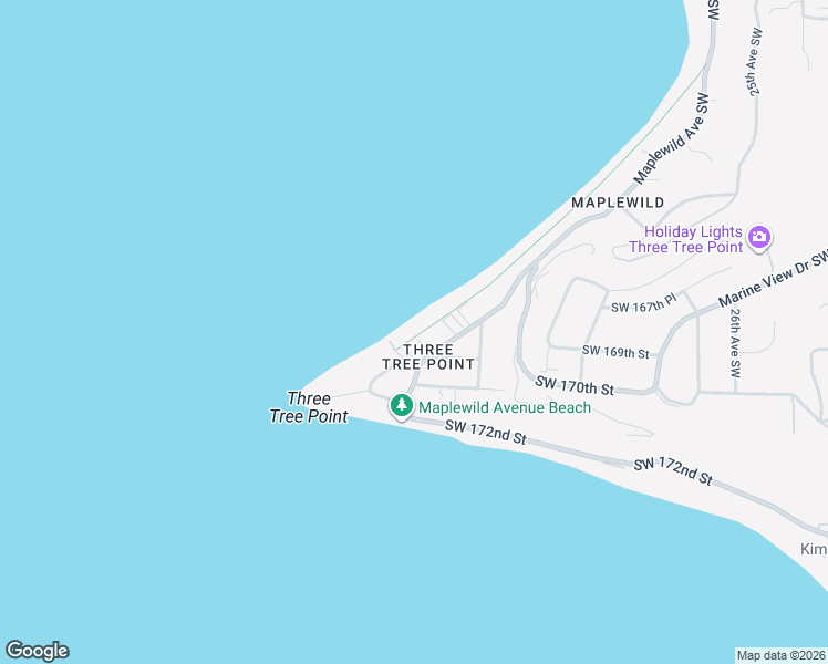 map of restaurants, bars, coffee shops, grocery stores, and more near 16947 Maplewild Avenue Southwest in Burien
