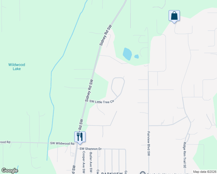 map of restaurants, bars, coffee shops, grocery stores, and more near 500 Southwest Little Tree Circle in Port Orchard