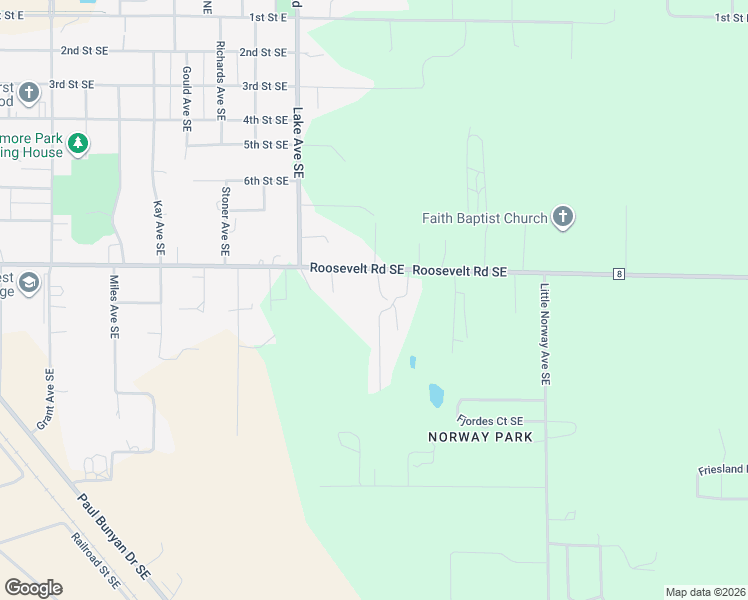 map of restaurants, bars, coffee shops, grocery stores, and more near 853 Doberman Court Southeast in Bemidji
