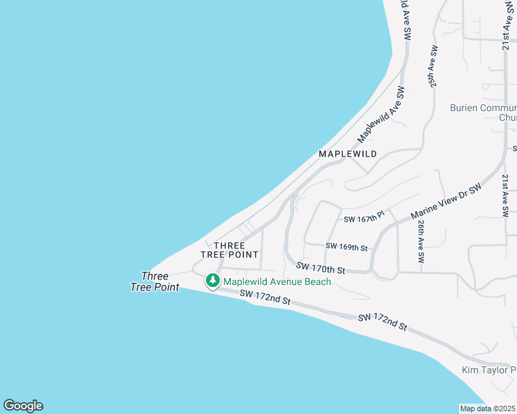 map of restaurants, bars, coffee shops, grocery stores, and more near 16747 Maplewild Avenue Southwest in Burien