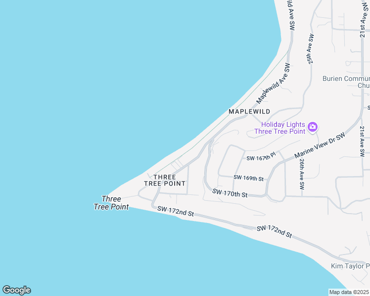map of restaurants, bars, coffee shops, grocery stores, and more near 16747 Maplewild Avenue Southwest in Burien