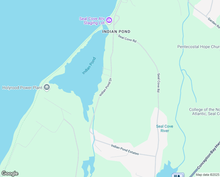 map of restaurants, bars, coffee shops, grocery stores, and more near 71 Indian Pond Drive in Conception Bay South