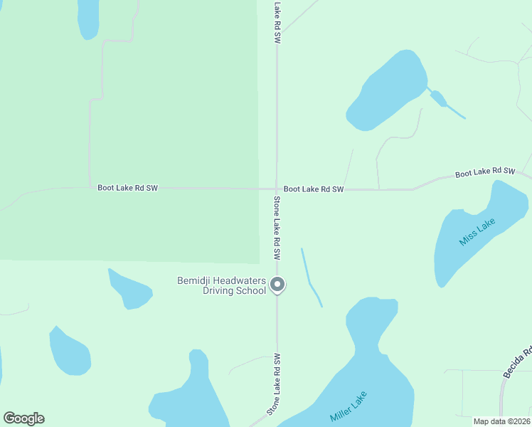 map of restaurants, bars, coffee shops, grocery stores, and more near 1559 Stone Lake Road Southwest in Bemidji
