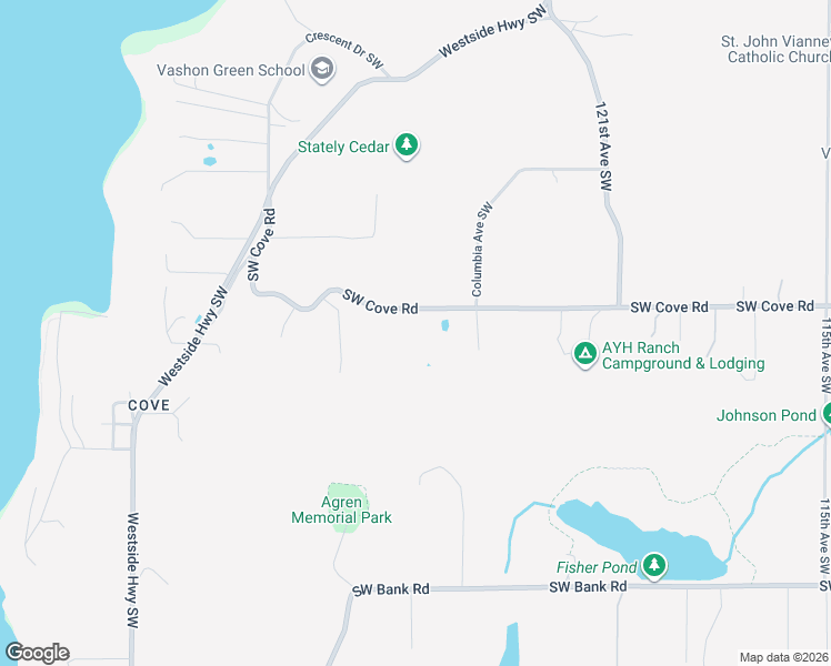 map of restaurants, bars, coffee shops, grocery stores, and more near 12631 SW Cove Rd in Vashon
