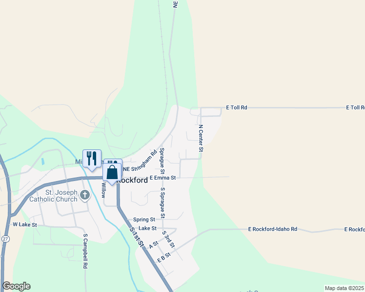 map of restaurants, bars, coffee shops, grocery stores, and more near 435 E Lee St in Rockford