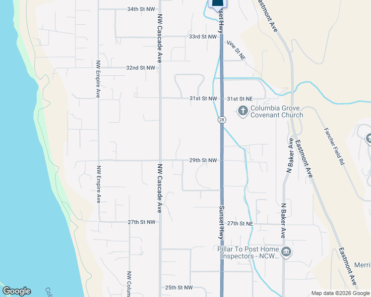 map of restaurants, bars, coffee shops, grocery stores, and more near 115 29th Street Northwest in East Wenatchee