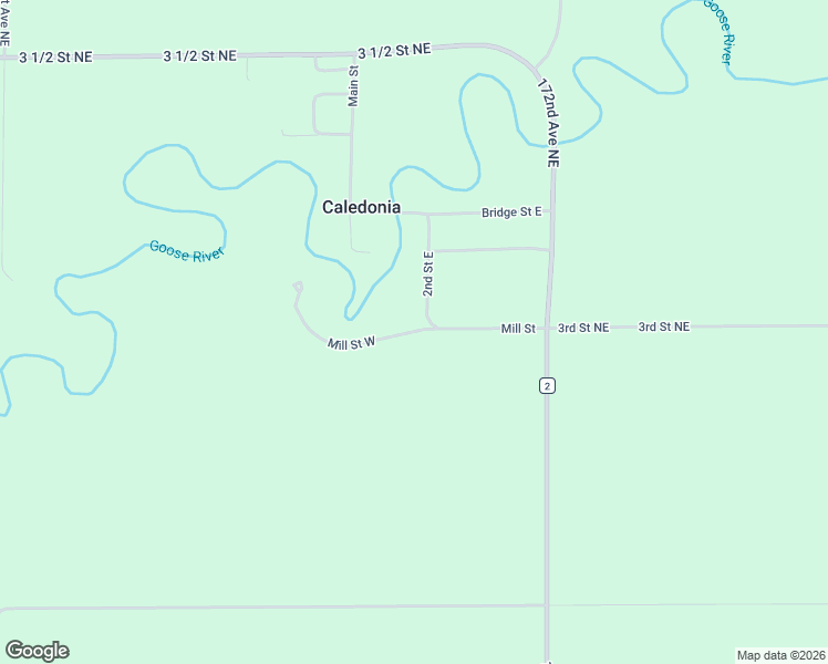 map of restaurants, bars, coffee shops, grocery stores, and more near 205 2nd Street East in Caledonia