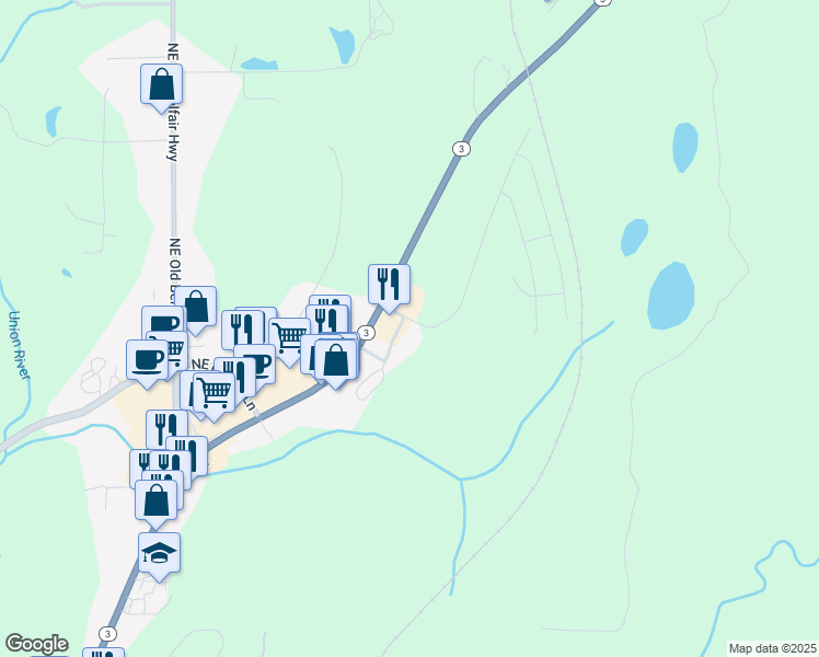 map of restaurants, bars, coffee shops, grocery stores, and more near in Belfair