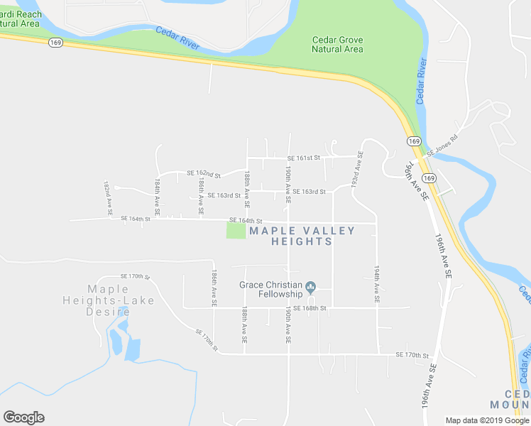 map of restaurants, bars, coffee shops, grocery stores, and more near 18824 Southeast 164th Street in Renton
