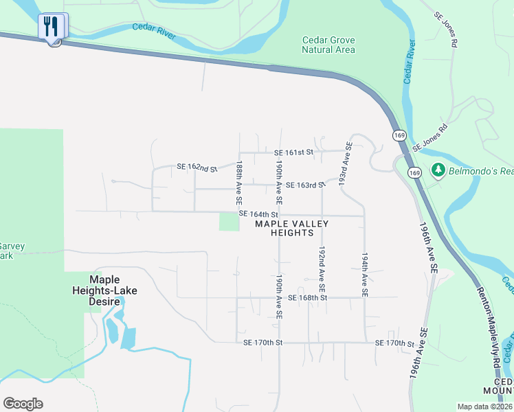 map of restaurants, bars, coffee shops, grocery stores, and more near in Maple Heights-Lake Desire