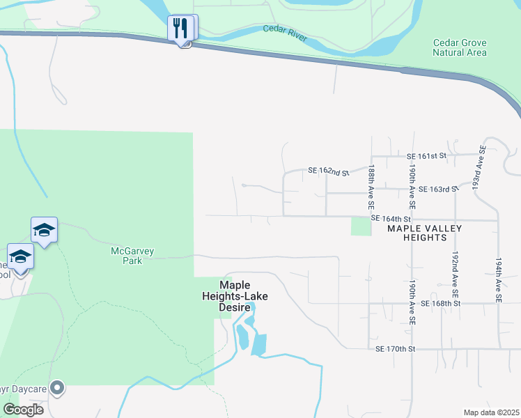 map of restaurants, bars, coffee shops, grocery stores, and more near 18319-18359 SE 164th St in Renton