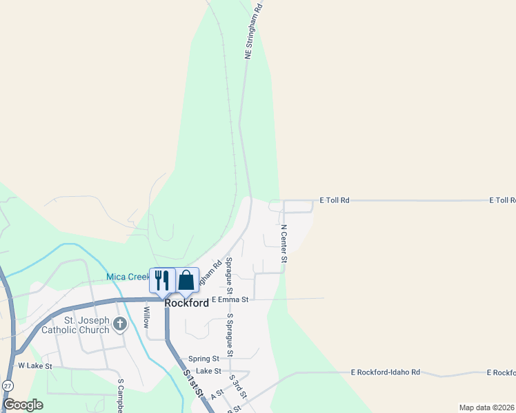 map of restaurants, bars, coffee shops, grocery stores, and more near 428 East Stringham Road in Rockford