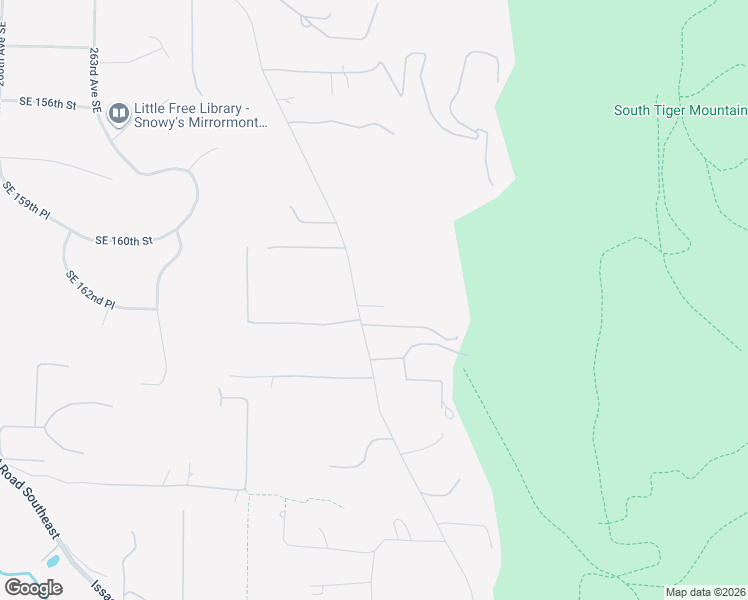 map of restaurants, bars, coffee shops, grocery stores, and more near 16107 Tiger Mountain Road Southeast in Issaquah