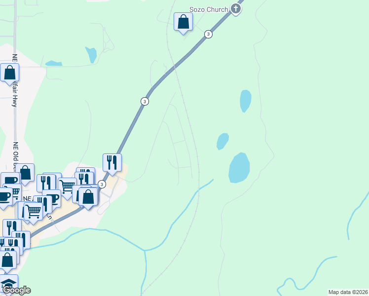 map of restaurants, bars, coffee shops, grocery stores, and more near 24374-24682 Highway 3 in Belfair