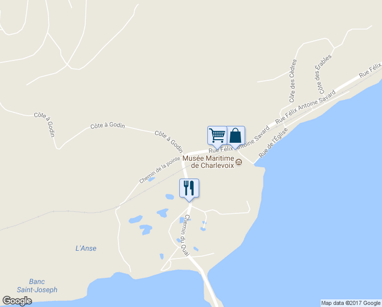 map of restaurants, bars, coffee shops, grocery stores, and more near 352 Rue Félix Antoine Savard in Saint-Joseph-de-la-Rive