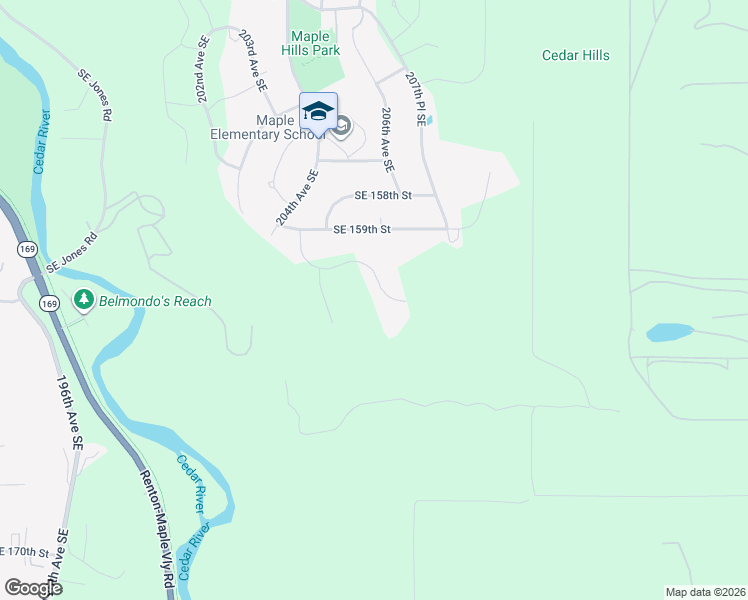 map of restaurants, bars, coffee shops, grocery stores, and more near 20707 Southeast 162nd Way in Renton