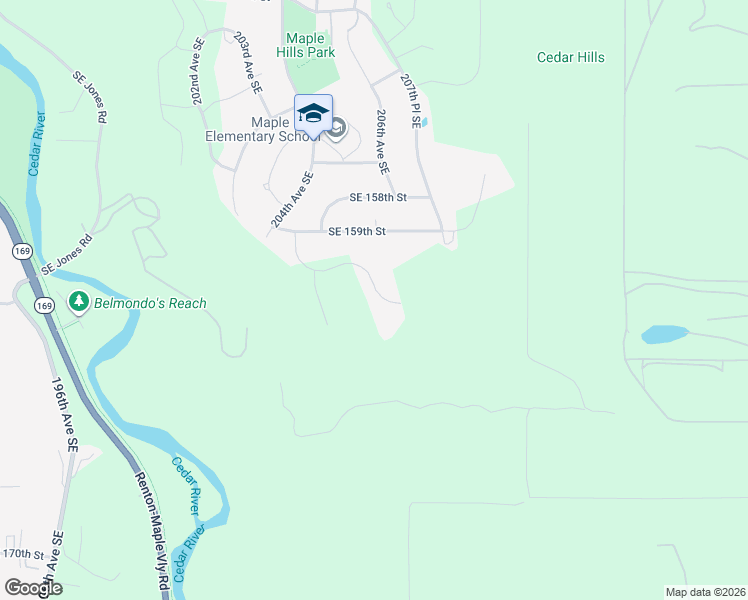 map of restaurants, bars, coffee shops, grocery stores, and more near 20707 Southeast 162nd Way in Renton